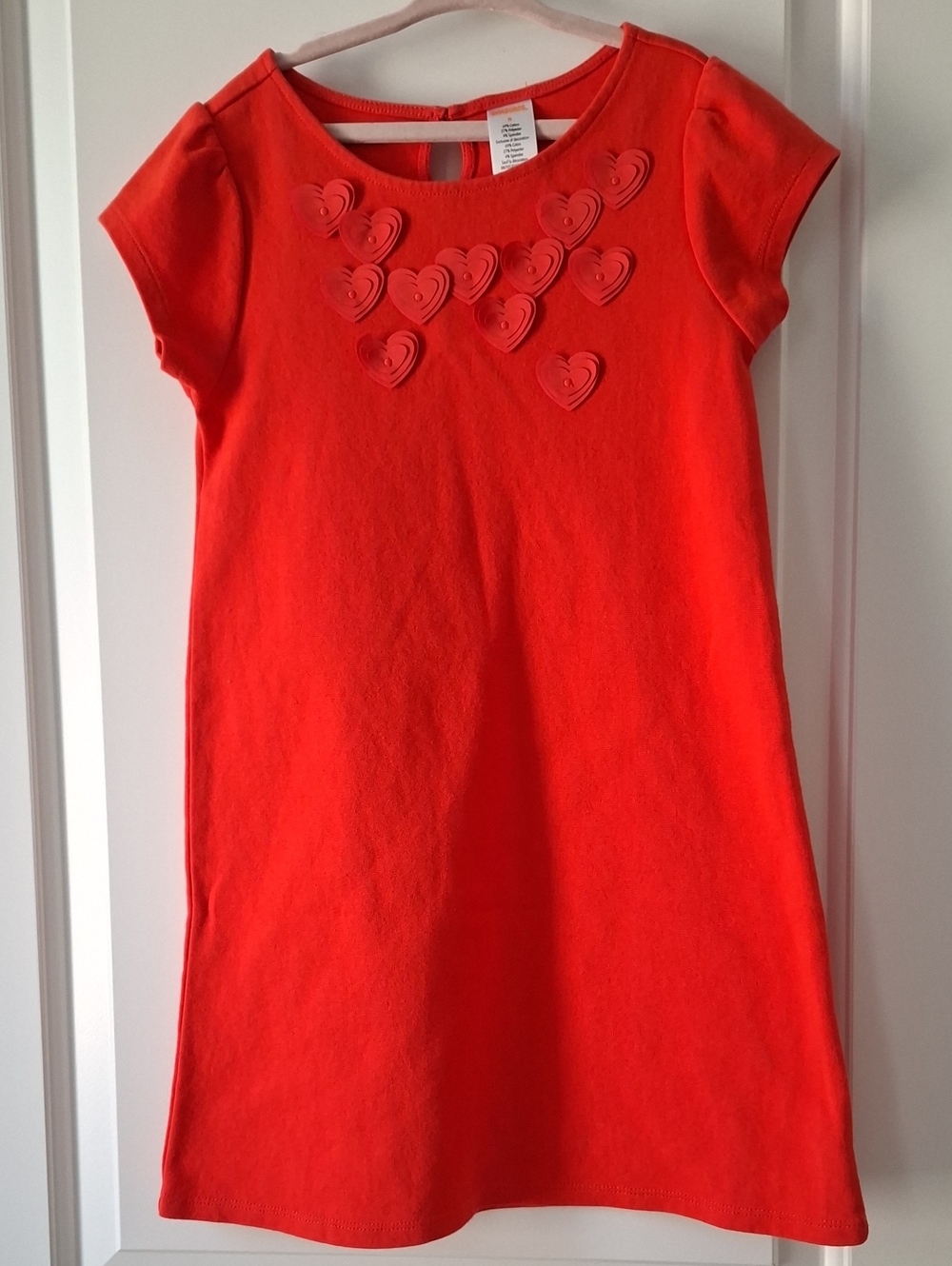 Gymboree Valentine's Day Heart Appliqué Girls Orange Dress size 8